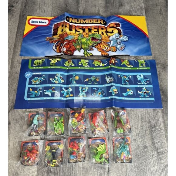 Little Tikes Number Busters Game Posters Figures Lot Monsters‎ Cards Set of 10 - Picture 1 of 12